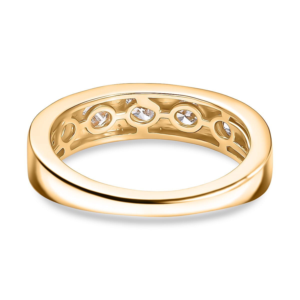 Luxuriant Diamond Lab Grown Diamond (VS-EF) Band Ring in 18K Vermeil Yellow Gold Plated Sterling Silver
