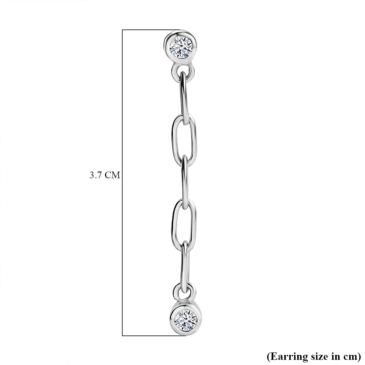 Luxuriant Diamond Lab Grown Diamond (SI-GH) Dangling Earring with Push Back in Rhodium Overlay Sterling Silver