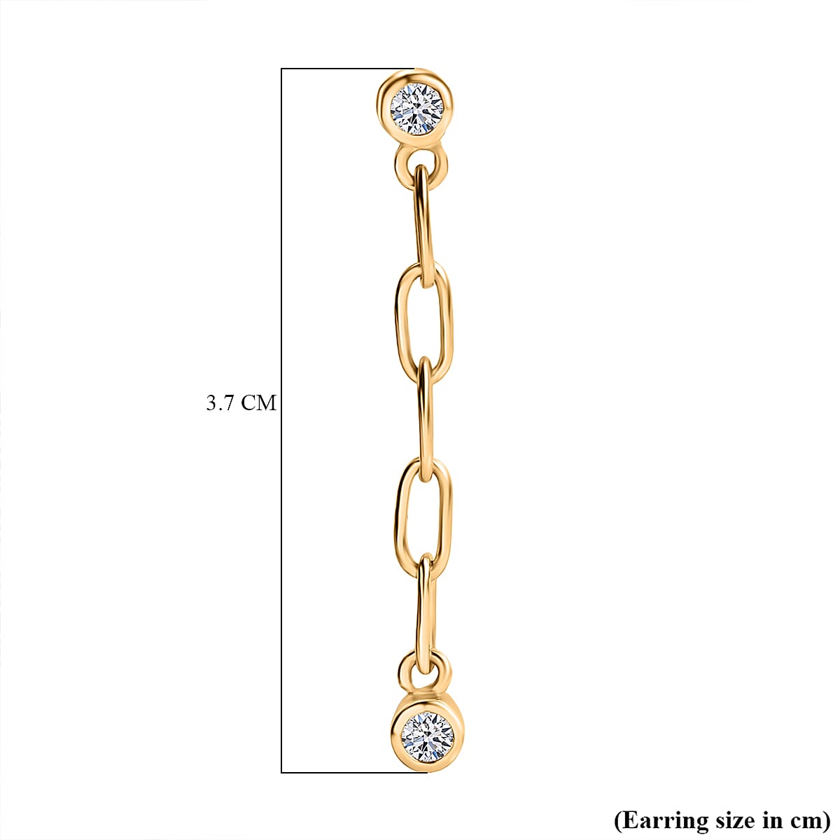 Luxuriant Diamond Lab Grown Diamond (SI-GH) Dangling Earring with Push Back in 18K Vermeil Yellow Gold Plated Sterling Silver
