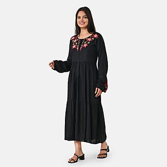 https://tjcuk.sirv.com/Products/81/7/8170247/Rayon-Printed-Dress-Size-Small-Black-Black_8170247_2.jpg?w=342&h=342
