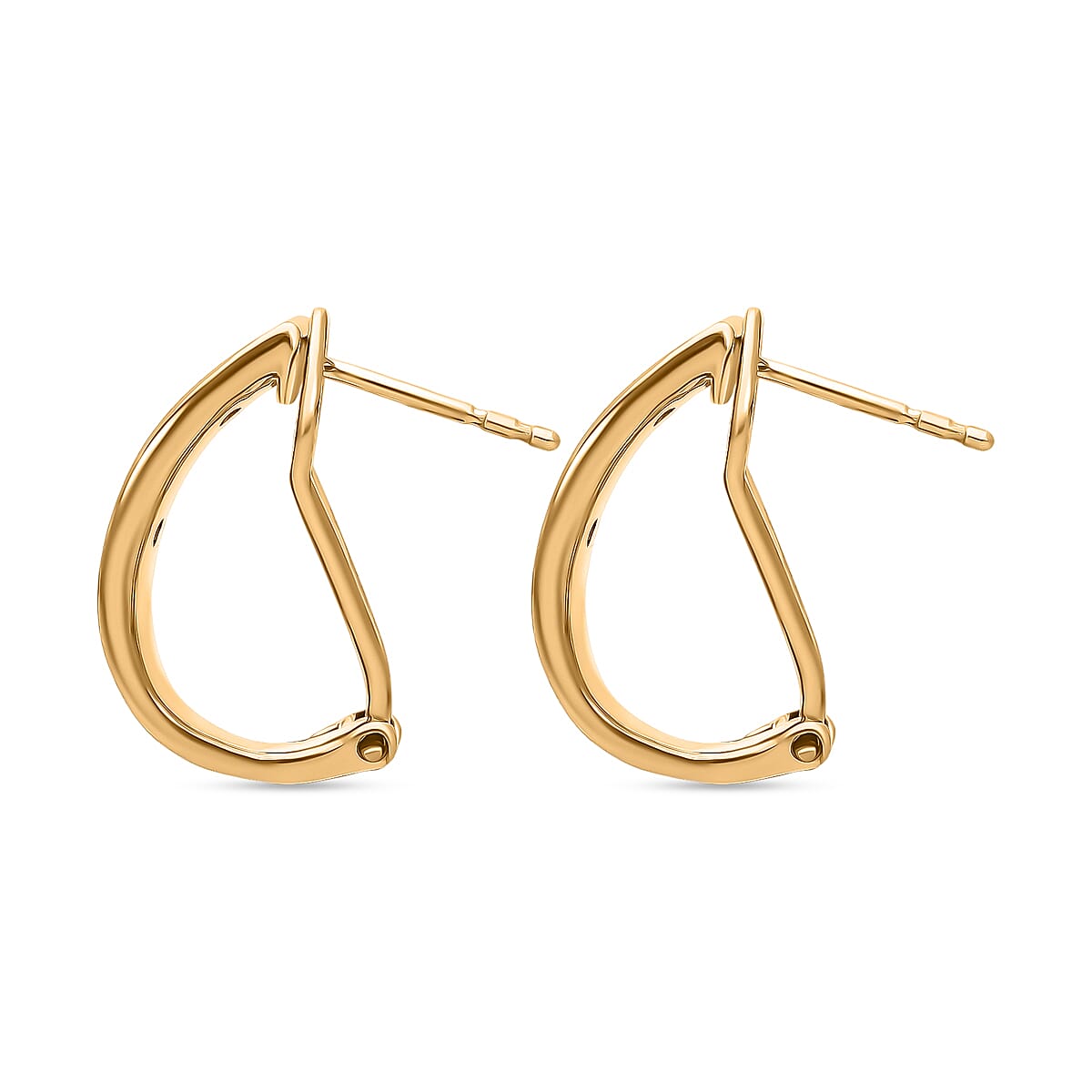 Luxuriant Diamond Lab Grown Diamond (SI-GH) Omega Clip Earrings in Vermeil Yellow Gold Plated Sterling Silver