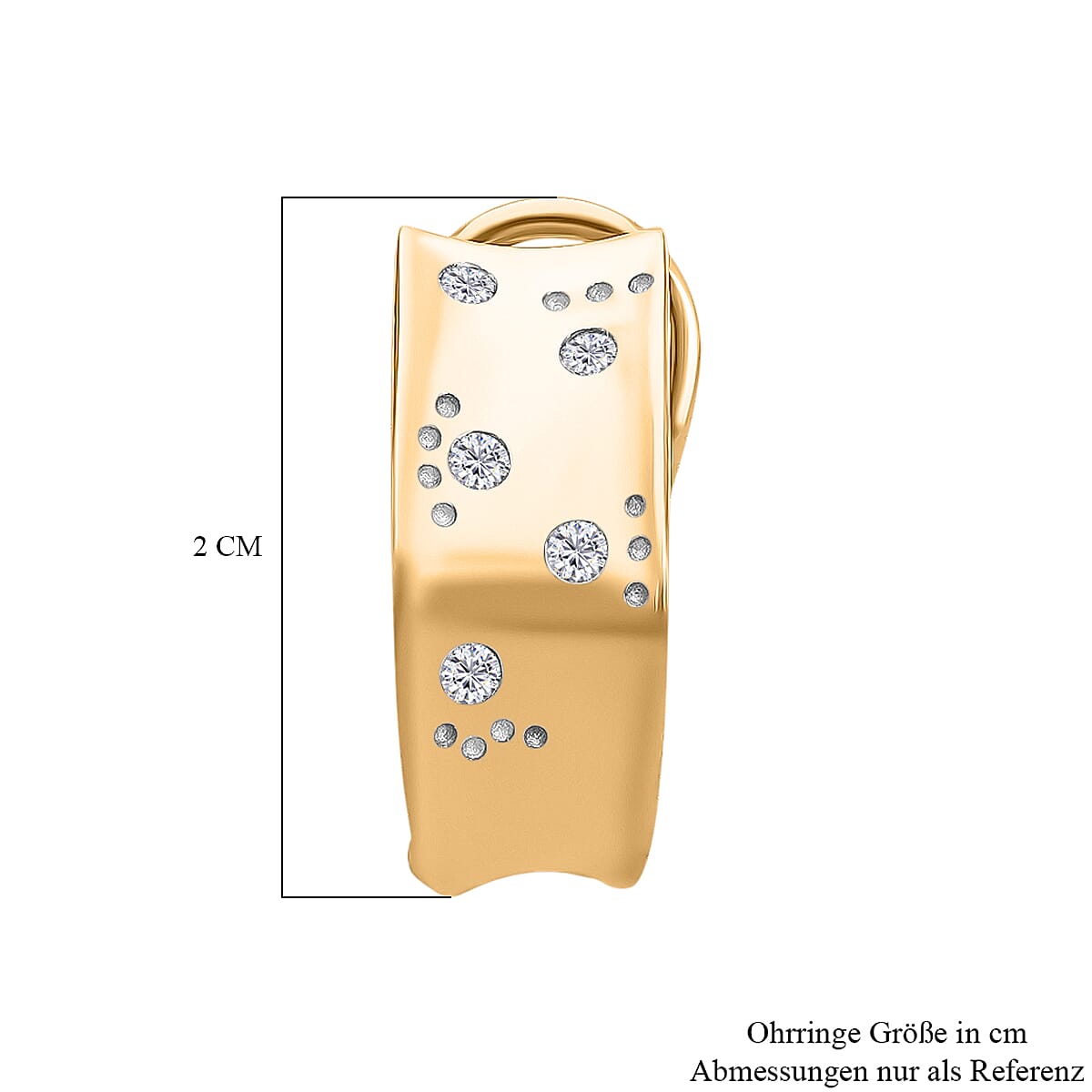 Luxuriant Diamond Lab Grown Diamond (SI-GH) Omega Clip Earrings in Vermeil Yellow Gold Plated Sterling Silver
