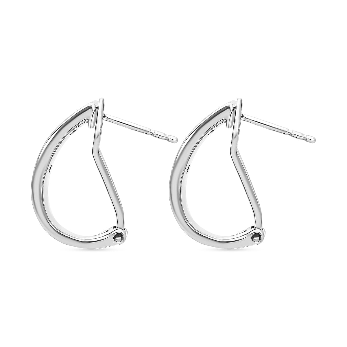 Luxuriant Lab Grown Diamond (SI-GH) Omega Clip Earrings in Sterling Silver