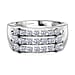 LUXURIANT Lab Grown Diamond Three Row Ring in Sterling Silver (SI-G-H)