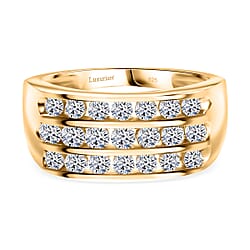 LUXURIANT Lab Grown Diamond Three Row Ring in Sterling Silver (SI-G-H)