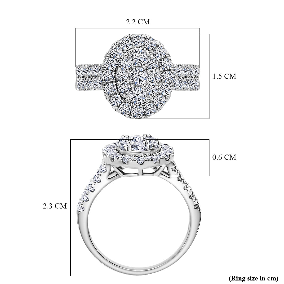 Luxuriant Lab Grown Diamond Fancy Ring in Sterling Silver Luxuriant Lab Grown Diamond Fancy Ring in Sterling Silver