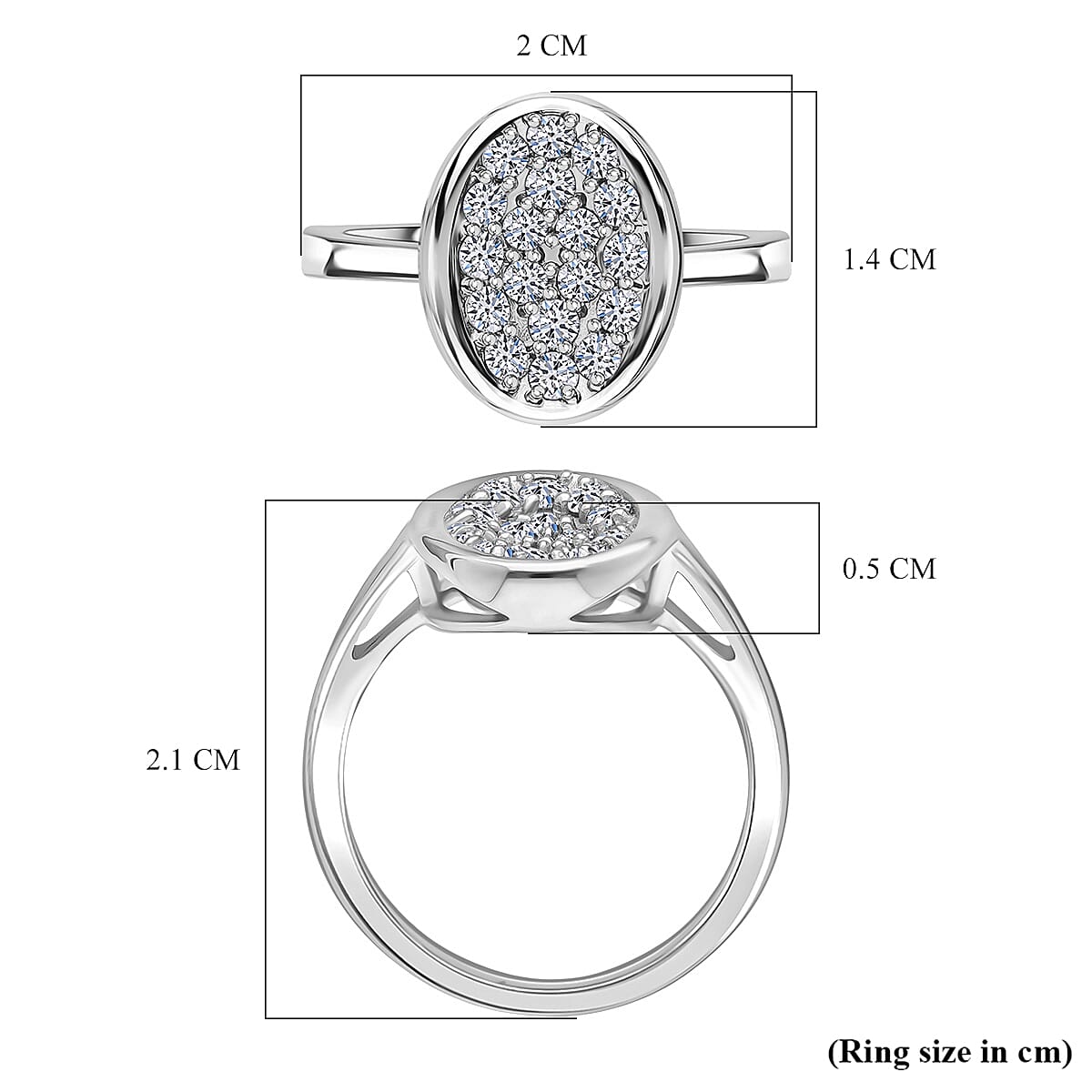 Luxuriant Lab Grown Diamond Fancy Ring in Sterling Silver