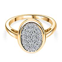 LUXURIANT 0.50 Ct. Lab Grown Diamond Cluster Ring in Vermeil Yellow Gold Over Sterling Silver