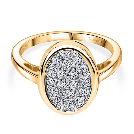 Luxuriant Diamond Lab Grown Diamond Fancy Ring in Vermeil YGSterling Silver  0.490  Ct.