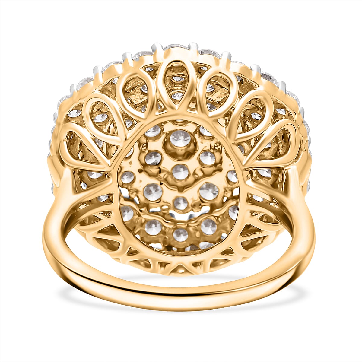 Red Carpet Collection - Luxuriant - Lab Grown SGL Certified (VS-EF) Diamond Ring in Vermeil Yellow Gold Plated Sterling Silver 3.00 Ct.