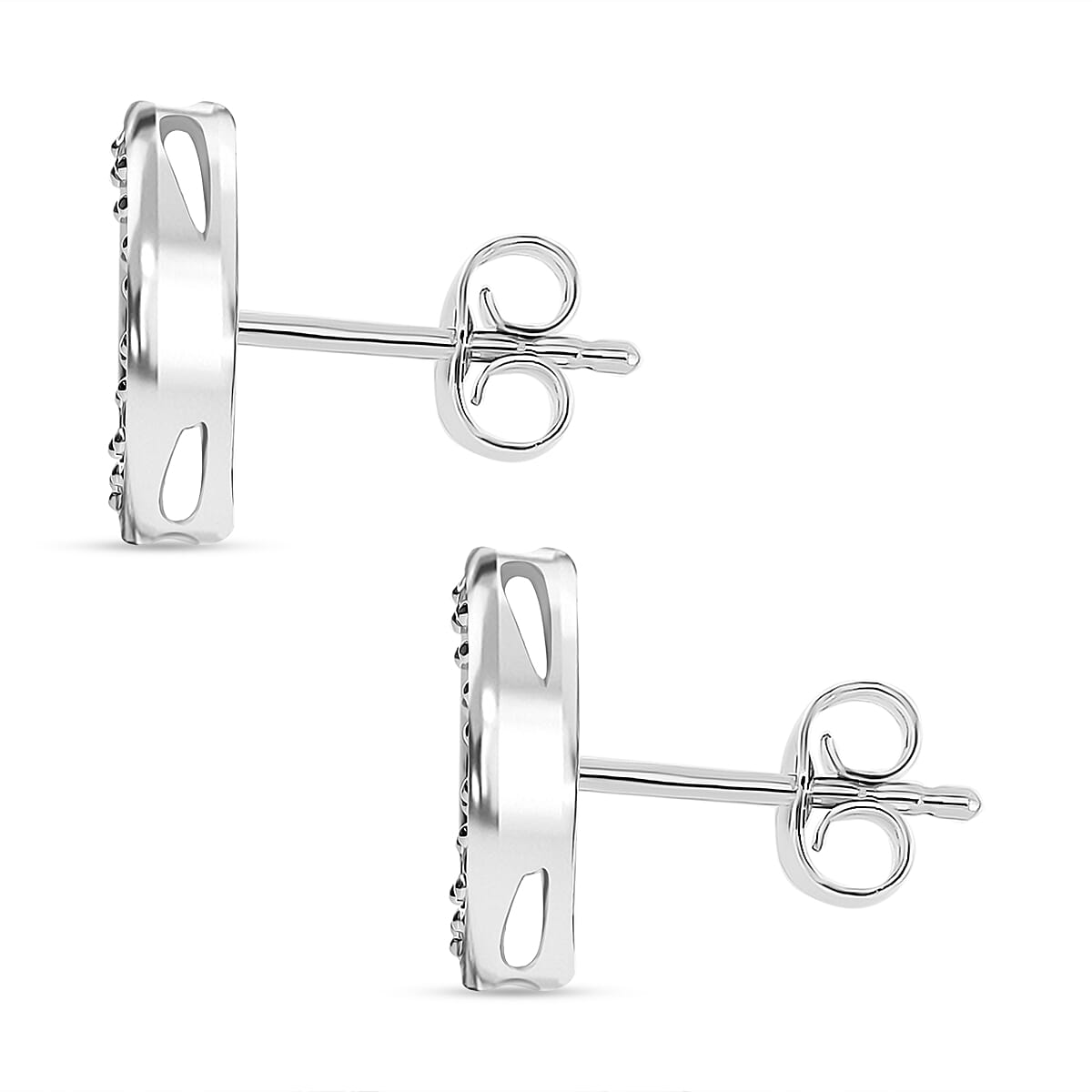 Luxuriant Diamond Lab Grown Diamond (SI-GH) Push Back Earring in Platinum Overlay Sterling Silver 0.50 Ct.