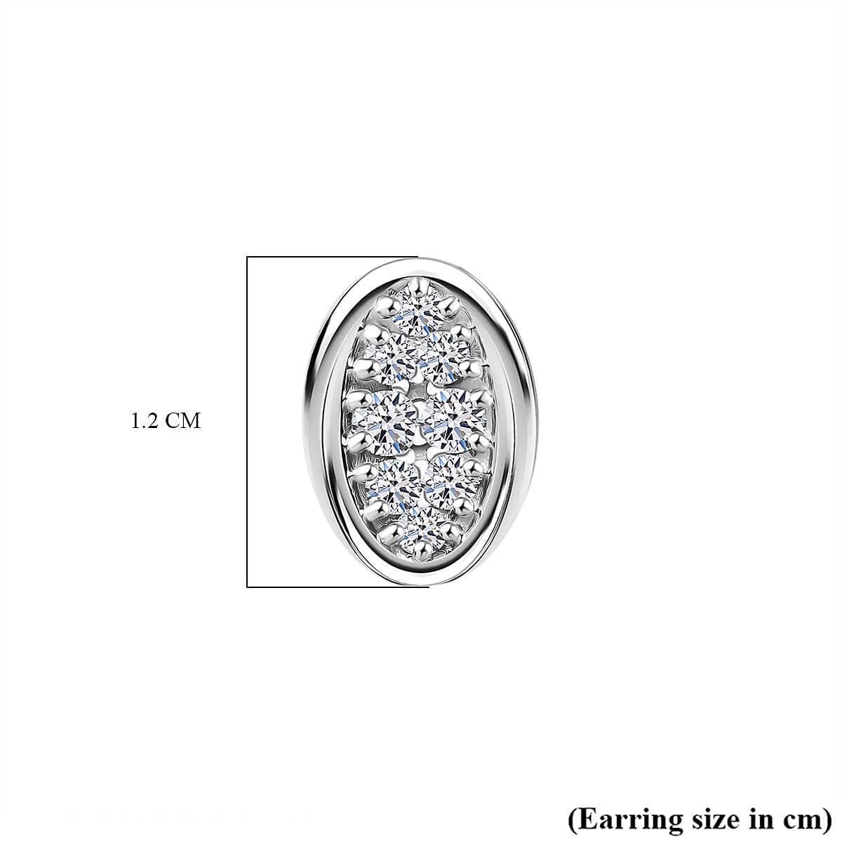 Luxuriant Diamond Lab Grown Diamond (SI-GH) Push Back Earring in Platinum Overlay Sterling Silver 0.50 Ct.