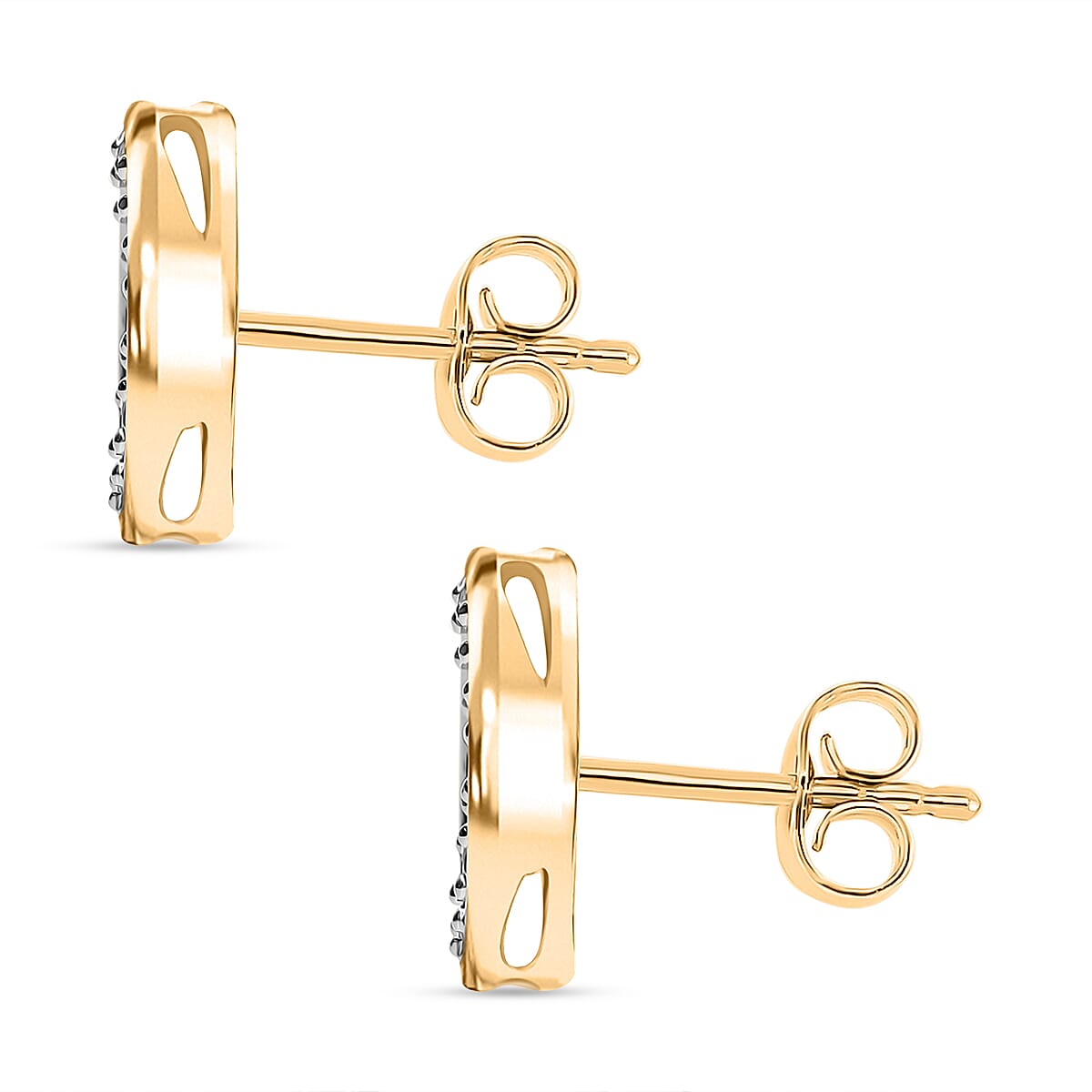 Luxuriant Diamond Lab Grown Diamond (SI-GH) Push Back Earring in Vermeil Yellow Gold Plated Sterling Silver 0.50 Ct.