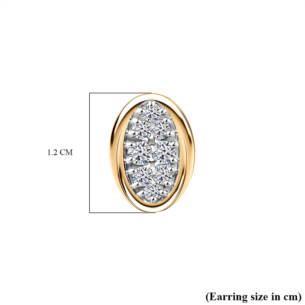 Luxuriant Diamond Lab Grown Diamond (SI-GH) Push Back Earring in Vermeil Yellow Gold Plated Sterling Silver 0.50 Ct.