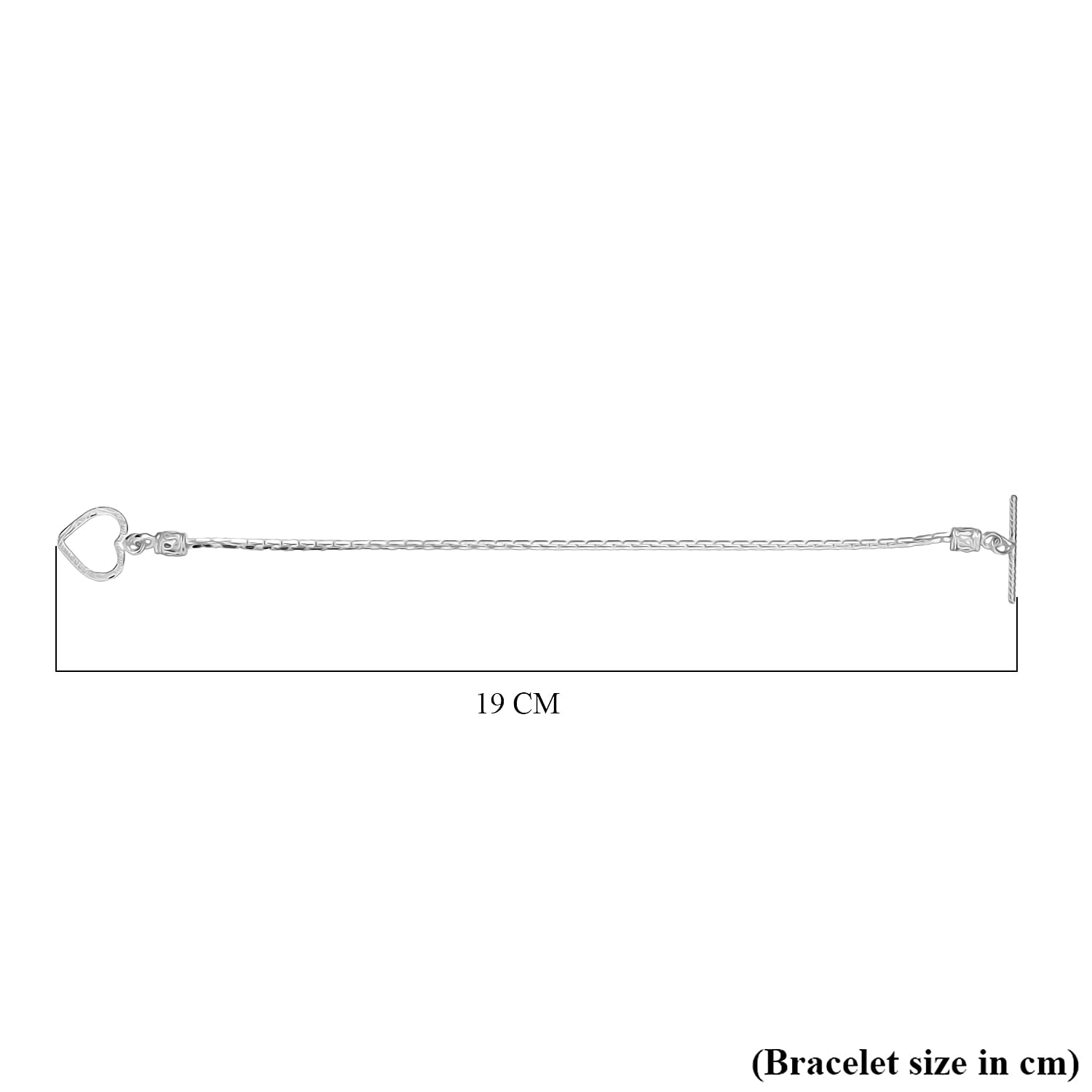Royal Bali Collection - Handmade Sterling Silver T-Bar Clasp Bracelet (Size - 7.5), Silver Wt. 4.99 Gms. Royal Bali Collection - Handmade Sterling Silver T-Bar Clasp Bracelet (Size - 7.5), Silver Wt. 4.99 Gms.