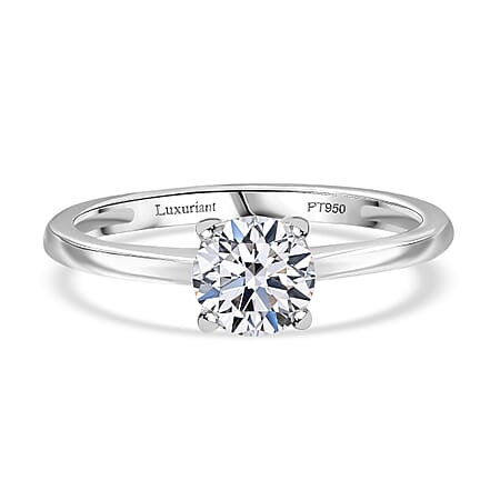 LUXURIANT 1.02 Ct. Lab Grown Diamond Solitaire Ring in 950 Platinum IGI Certified (VS-E)