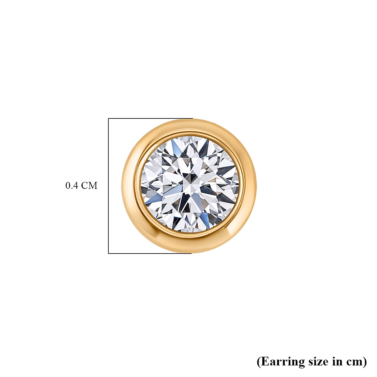 Luxuriant Diamond SGL Certified Lab Grown Diamond (SI-GH) Earring with Push Back in Vermeil Yellow Gold Plated Sterling Silver 0.50 Ct.
