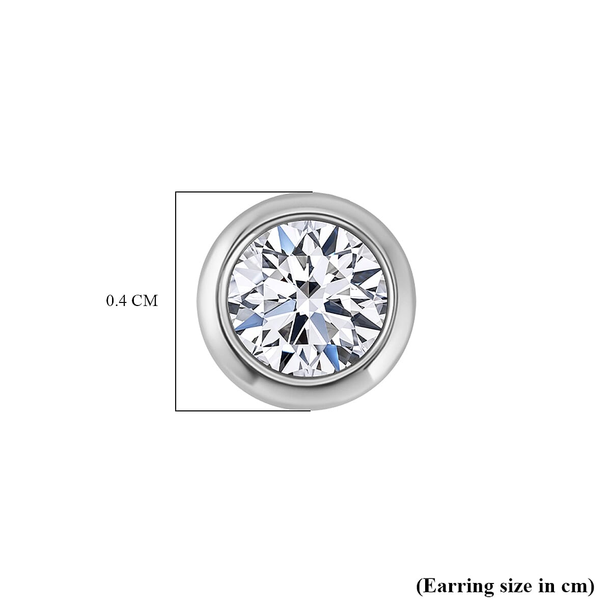 Luxuriant Diamond SGL Certified Lab Grown Diamond (SI-GH) Earring with Push Back in Rhodium Overlay Sterling Silver 0.50 Ct.