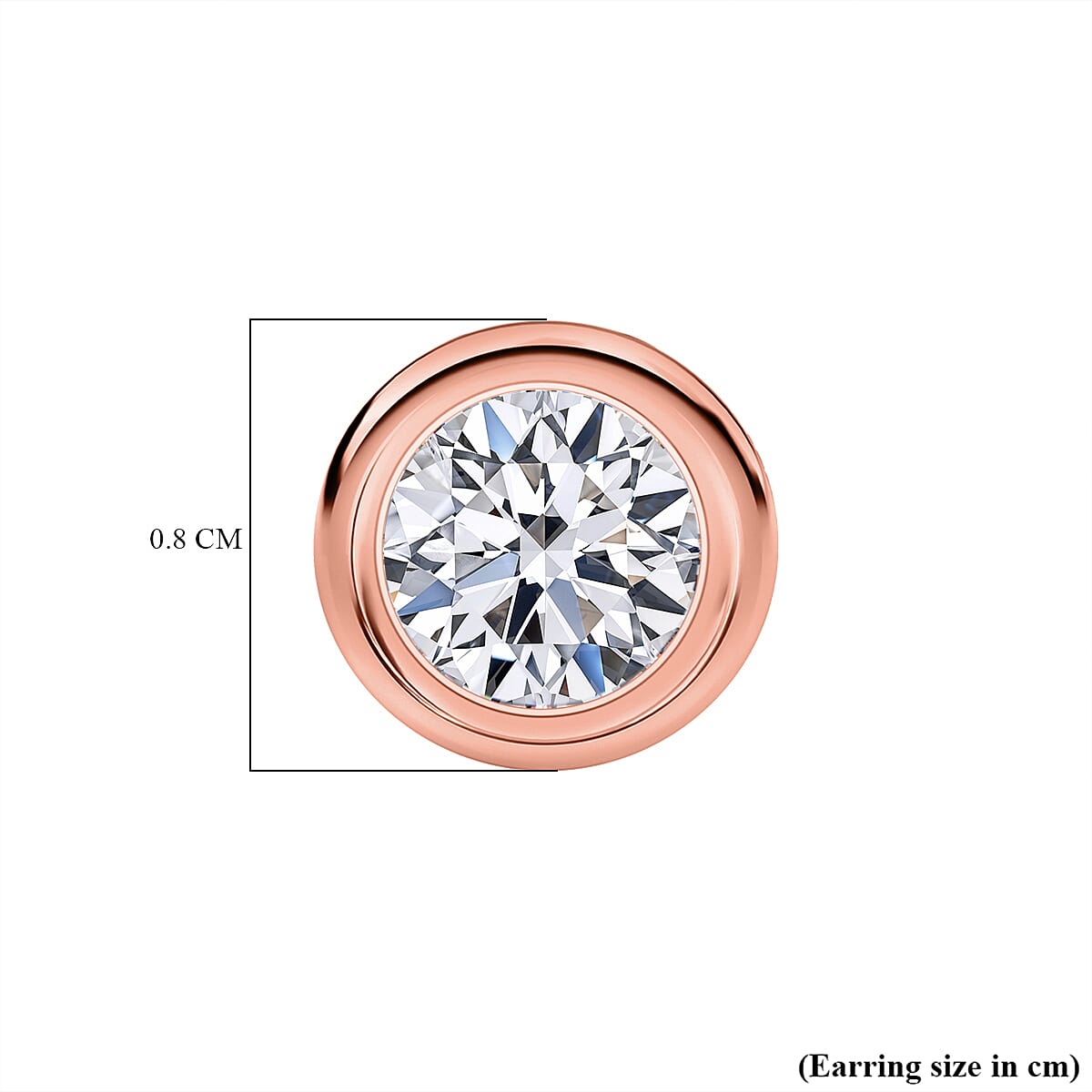 Luxuriant Diamond Lab Grown Diamond (SI-GH) Stud Push Back Earring in Vermeil Rose Gold Plated Sterling Silver 1.00 Ct.