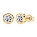 LUXURIANT 1 Ct. Bezel-Set Lab Grown Diamond Earring with Push Back in Vermeil Yellow Gold Plated Sterling Silver