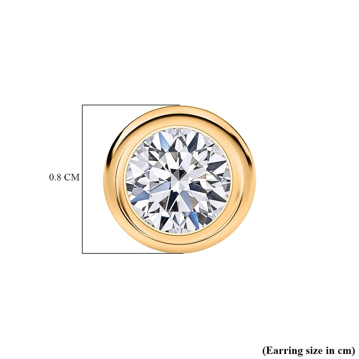 Luxuriant Diamond SGL Certified Lab Grown Diamond (SI-GH) Stud Push Back Earring in Vermeil Yellow Gold Plated Sterling Silver 1.00 Ct.