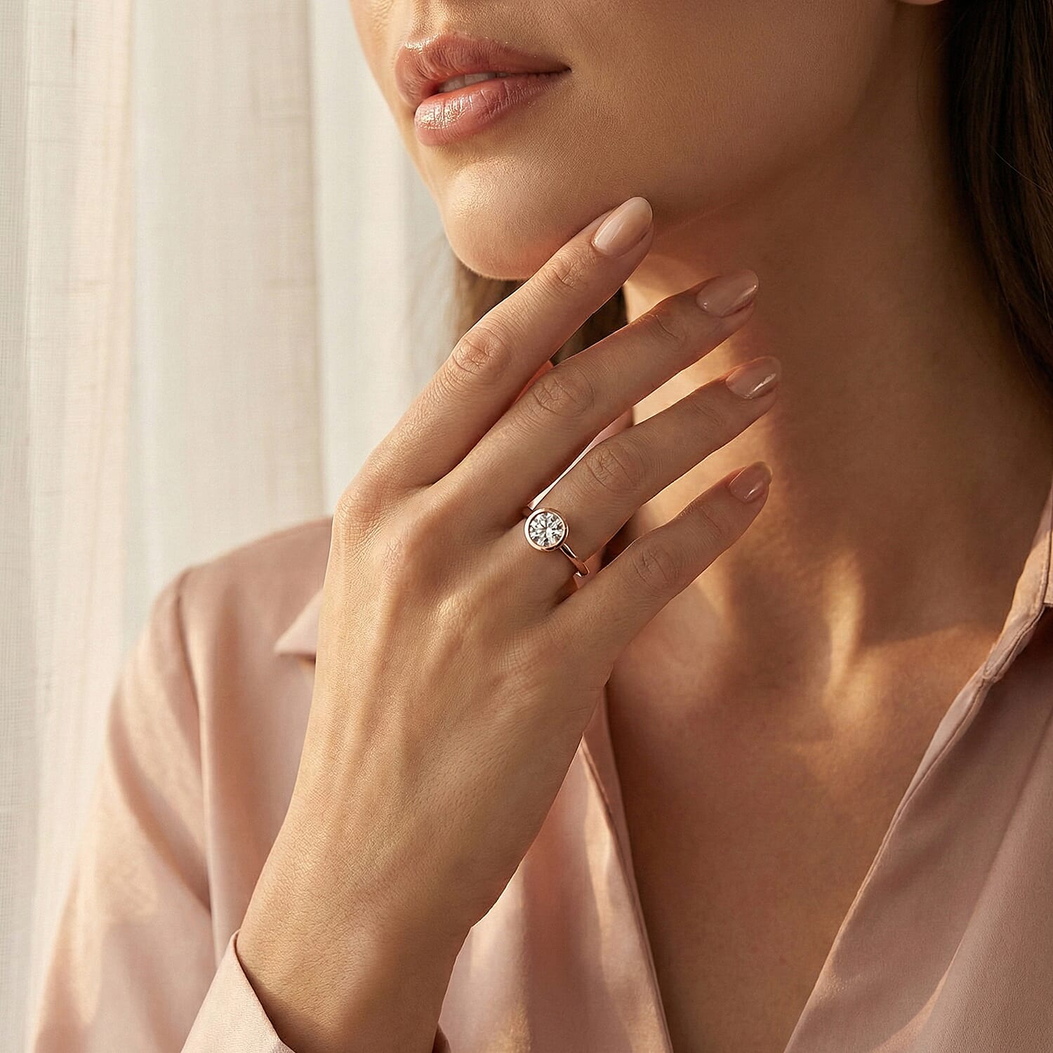 Luxuriant SGL Certified Lab Grown Diamond (SI-GH) Solitaire Ring in Sterling Silver