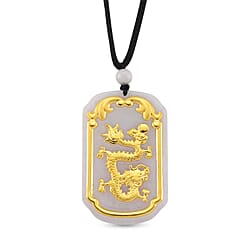 24K Yellow Gold Standard A White Jade Cotton Thread Necklace (Size 30 Adjustable) 125.00 Ct.