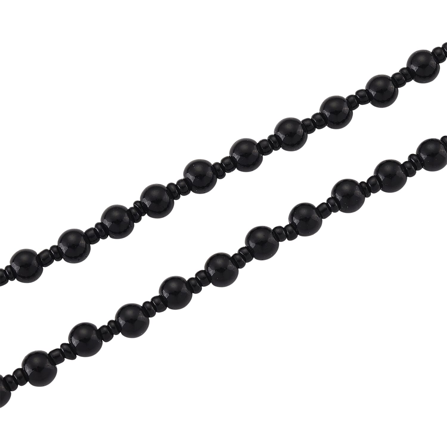 Black Obsidian Dragon Hand - Carved Pendant with Beads Chain (Size - 26) 340.00 Ct.