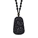Black Obsidian Dragon Hand - Carved Pendant with Beads Chain (Size - 26) 340.00 Ct.