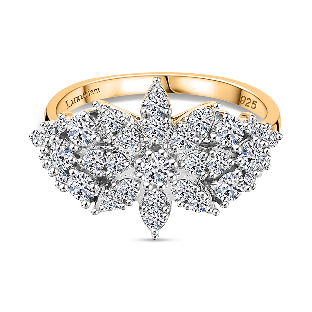 Luxuriant - Lab Grown Diamond Ring in Vermeil Yellow Gold Plated Sterling Silver 1.04 Ct.