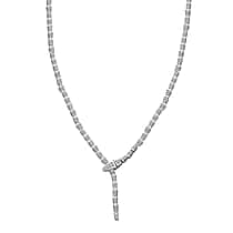 LUXURIANT 4 Ct. Lab Grown Diamond (SI-GH) Serpent Necklace with Box Clasp in Rhodium Overlay Sterling Silver, SGL Certified 18 Inch