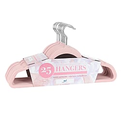 Pack of 25 - Pink Velvet Space Saving Hangers