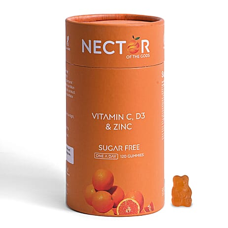 NECTOR Vitamin C, D3 - Zinc SUGAR FREE Gummies - 120 Days Supply (4 Months)