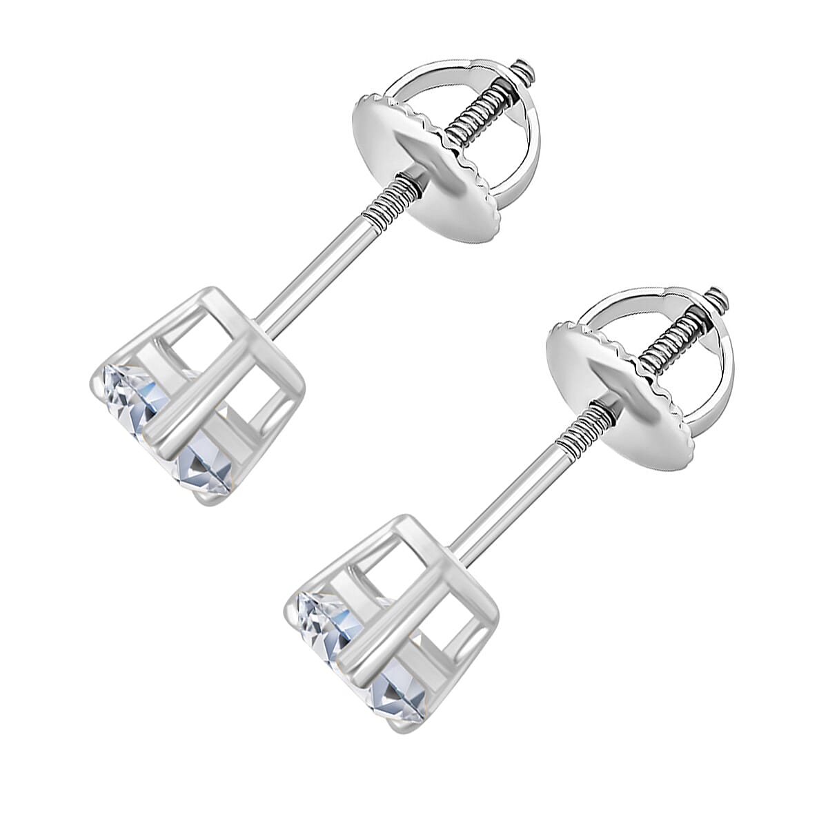 Luxuriant - 14K White Gold IGI Certified Lab Grown Diamond Earring with Screw Back 3.00 Ct.