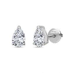 LUXURIANT 3 Ct. Lab Grown Diamond Earring with Screw Back in 950 Platinum IGI Certified