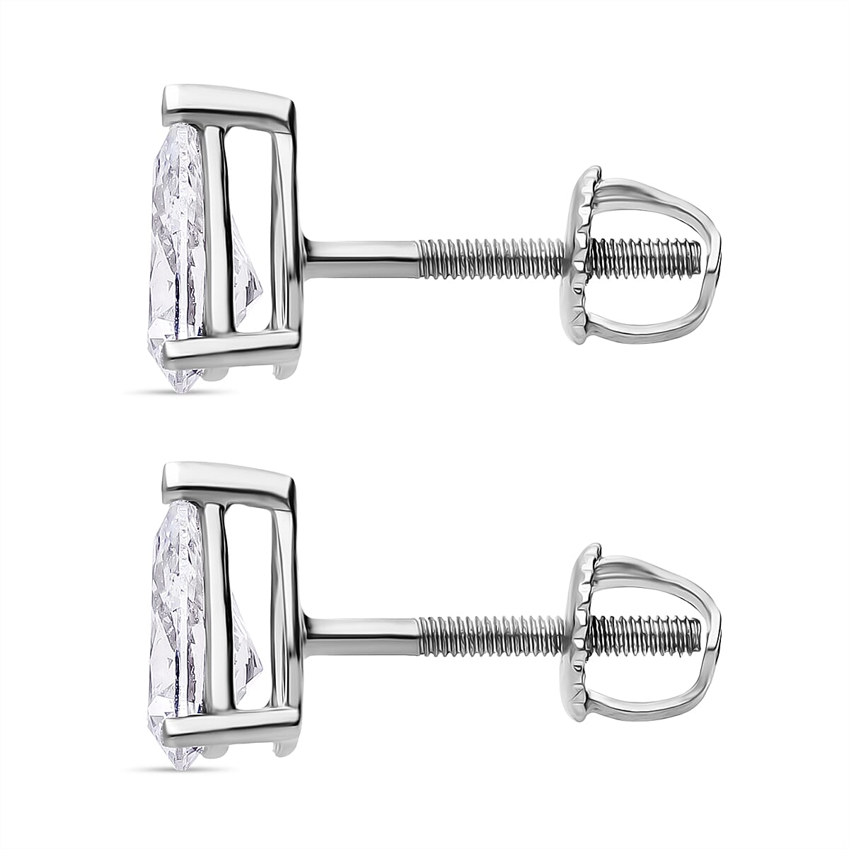 LUXURIANT 2 Ct. Lab Grown Diamond Solitaire Stud Earring in 950 Platinum SGL Certified EF, VS