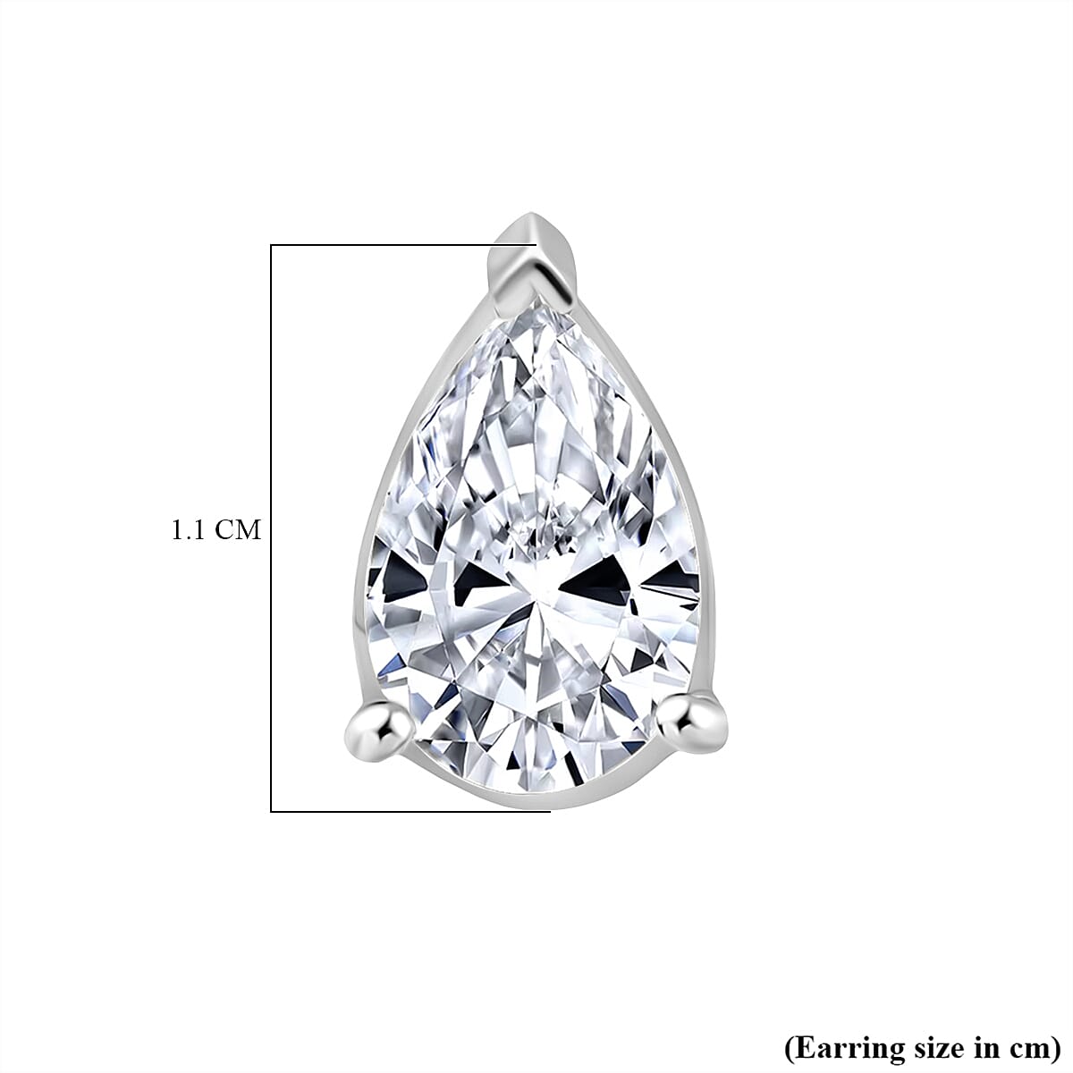 Luxuriant 950 Platinum IGI Certified Lab Grown Diamond (VS-EF) Pear Cut Solitaire Earring with Screw Back 4.00 Ct, Platinum Wt. 2.74 Gms.