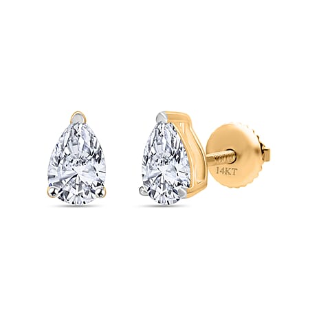 Luxuriant - 14K Yellow Gold SGL Certified Lab Grown Diamond Earring with Screw Back 1.50 Ct.