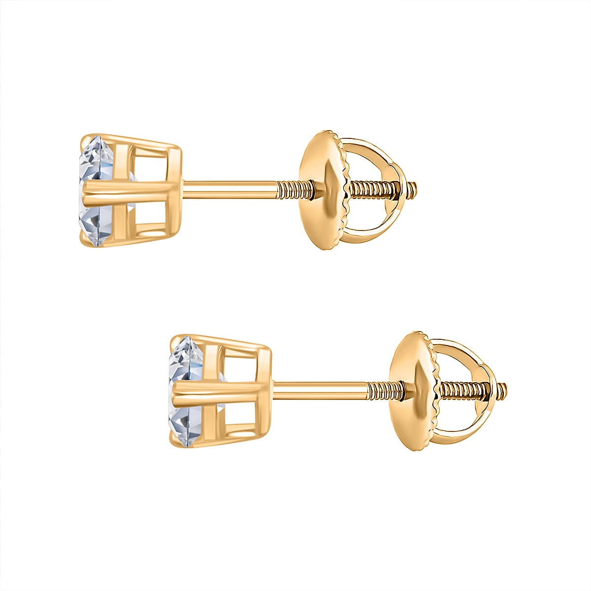 Luxuriant - 14K Yellow Gold SGL Certified Lab Grown Diamond Earring with Screw Back 1.50 Ct.