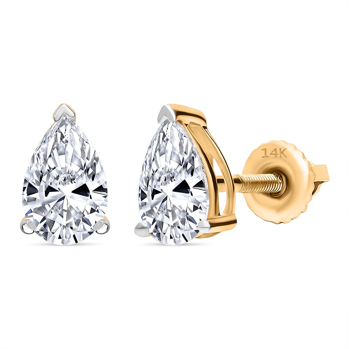Luxuriant Diamond 14K Yellow Gold VS Lab Grown Diamond EF, VS Earring, Gold Wt.0.9 Gms  2.000  Ct.