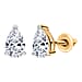 LUXURIANT 2 Ct. Lab Grown Diamond Solitaire Stud Earring in 14K Yellow Gold EF, VS