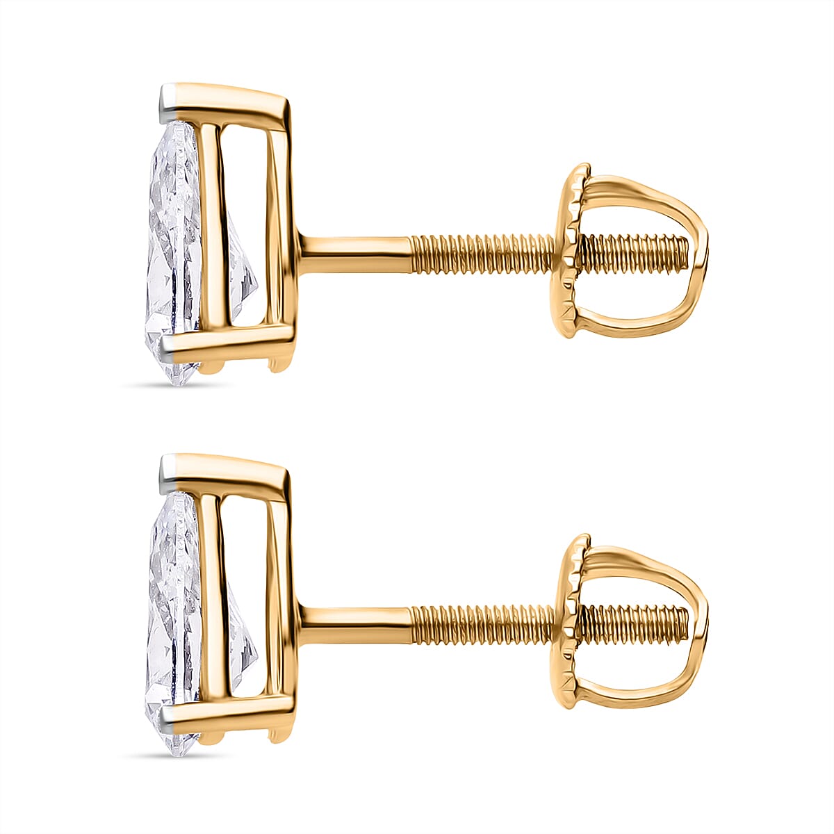 Luxuriant Diamond 14K Yellow Gold VS Lab Grown Diamond EF, VS Earring, Gold Wt.0.9 Gms  2.000  Ct.