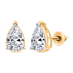 LUXURIANT 1.50 Ct. Lab Grown Diamond Solitaire Stud Earring with Screw Back in 14K Yellow Gold SGL Certified