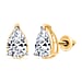LUXURIANT 3 Ct. Lab Grown Diamond Solitaire Stud Earring with Screw Back in 14K Yellow Gold IGI Certified