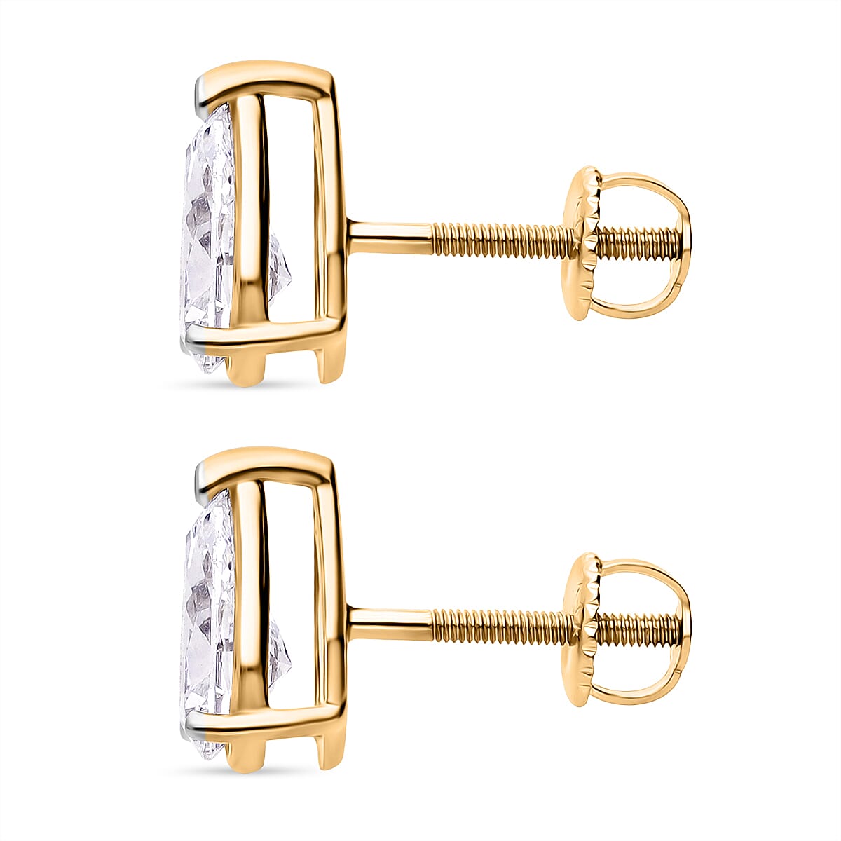 14K Yellow Gold VS Lab Grown Diamond F, VS Earring, Gold Wt.1.69 Gms  4.000  Ct.