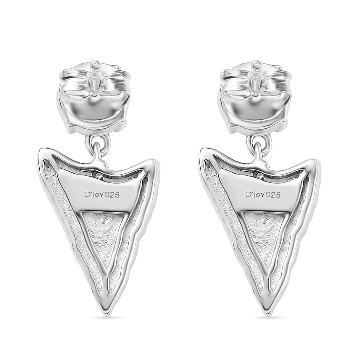 D'joy Ammolite & White Zircon Stud Push Post Earring in Rhodium Overlay Sterling Silver 1.12 Ct. D'joy Ammolite & White Zircon Stud Push Post Earring in Rhodium Overlay Sterling Silver 1.12 Ct.