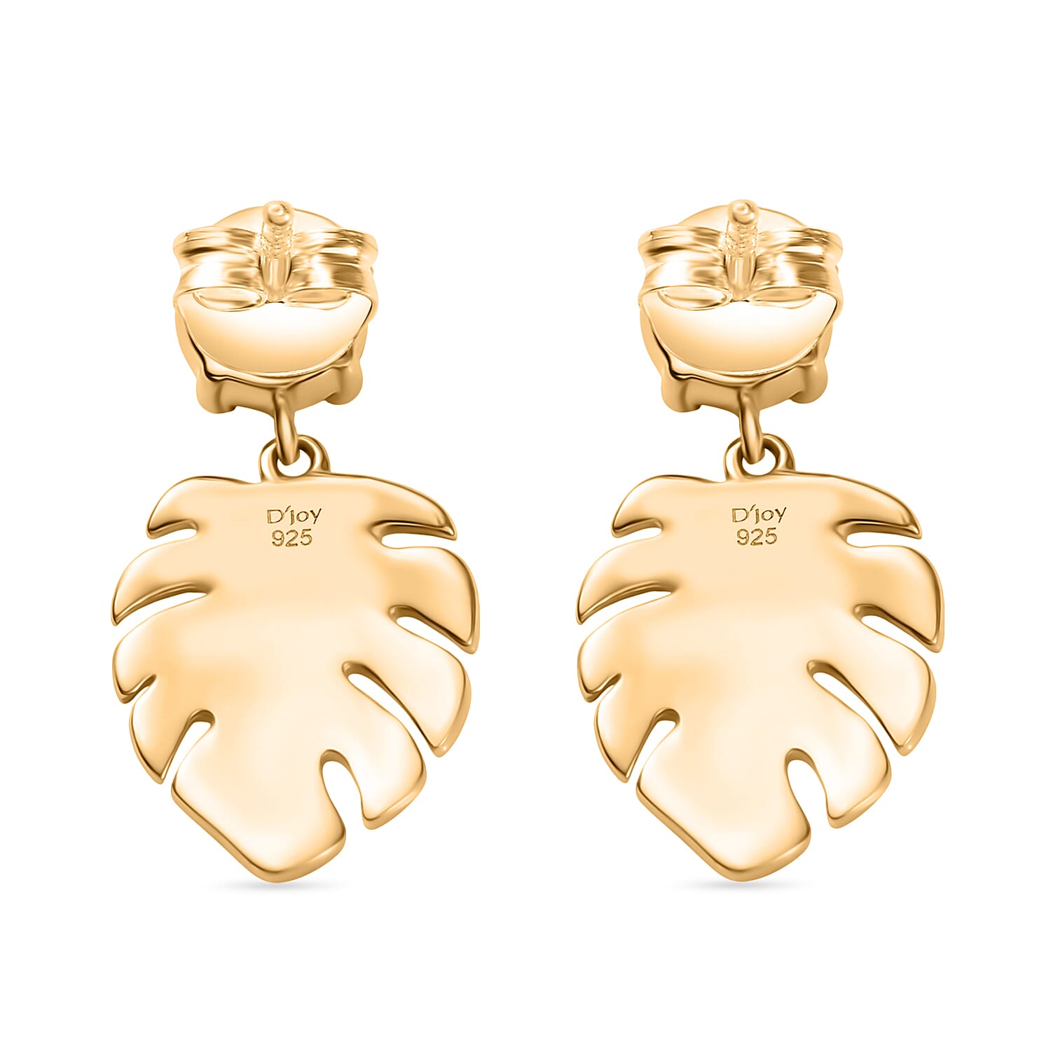 D'joy Ammolite Dangling Earrings in 18K Vermeil Yellow Gold Sterling Silver 1.06 Ct.