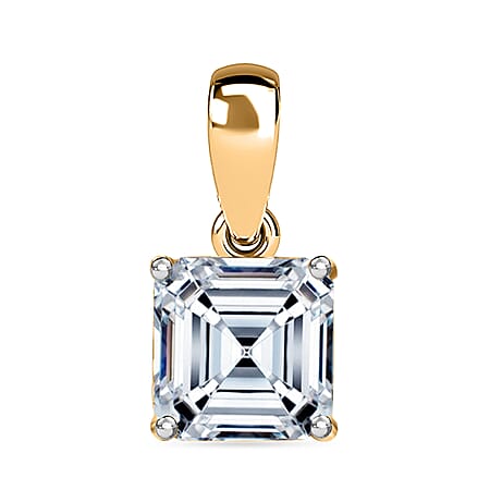 LUXURIANT 3 Ct. Lab Grown Diamond Solitaire Pendant in 14K Yellow Gold IGI Certified VS EF