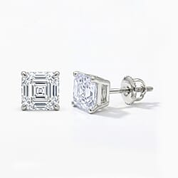 LUXURIANT 14K Yellow Gold IGI Certified Lab Grown Diamond Solitaire Earrings with Screw Back 4 Ct.