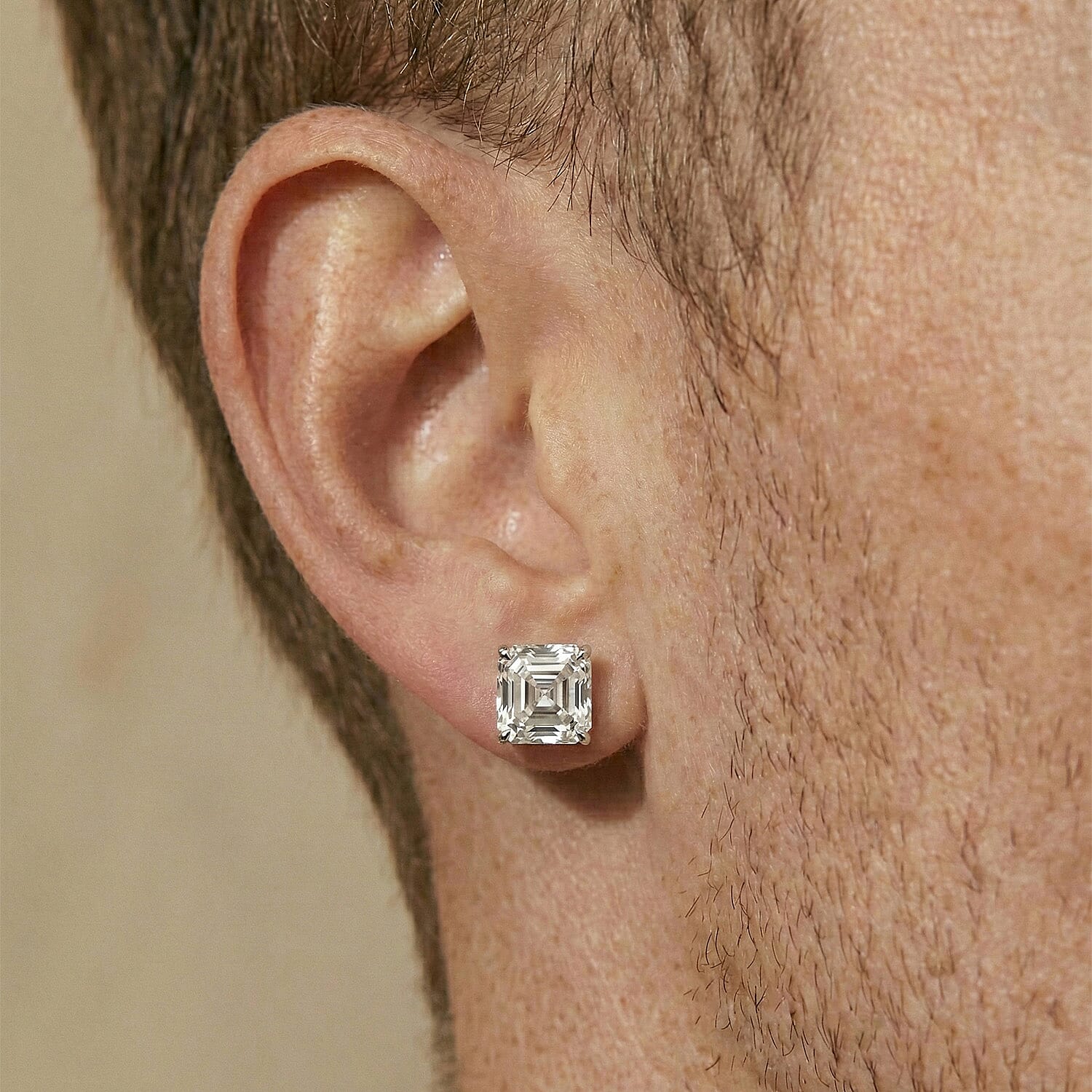 Luxuriant - 14K White Gold IGI Certified Lab Grown Diamond ( VS E-F) Earring with Screw Back 4.00 Ct.